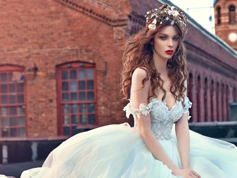девушка, грудь, макияж, фигура, свадебное платье, белое платье, невеста