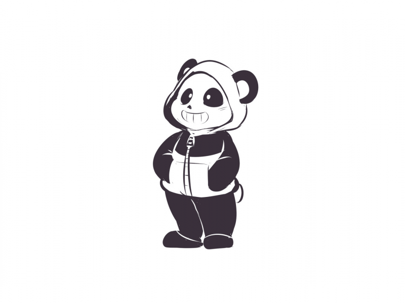 панда, рисунок