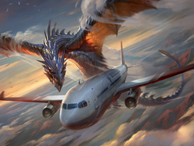 самолет, дракон