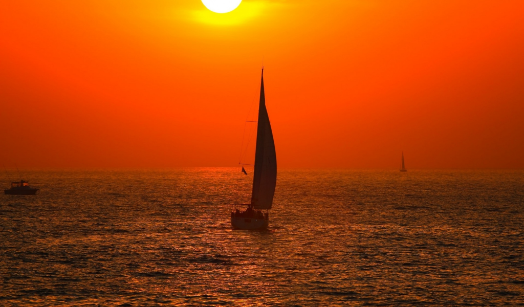 яхта, море, солнце