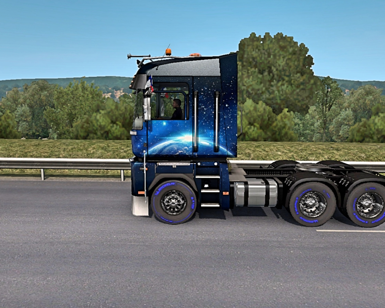 euro truck simulator 2, автомобиль, рено, фура, дорога