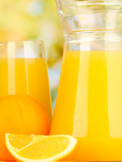 апельсин, графины, сок