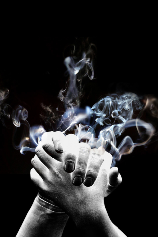 руки, рукопожатие, дым