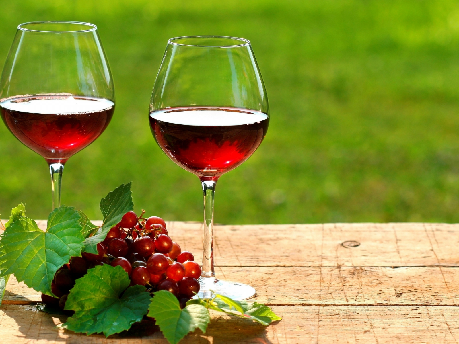 вино, бокалы, виноград