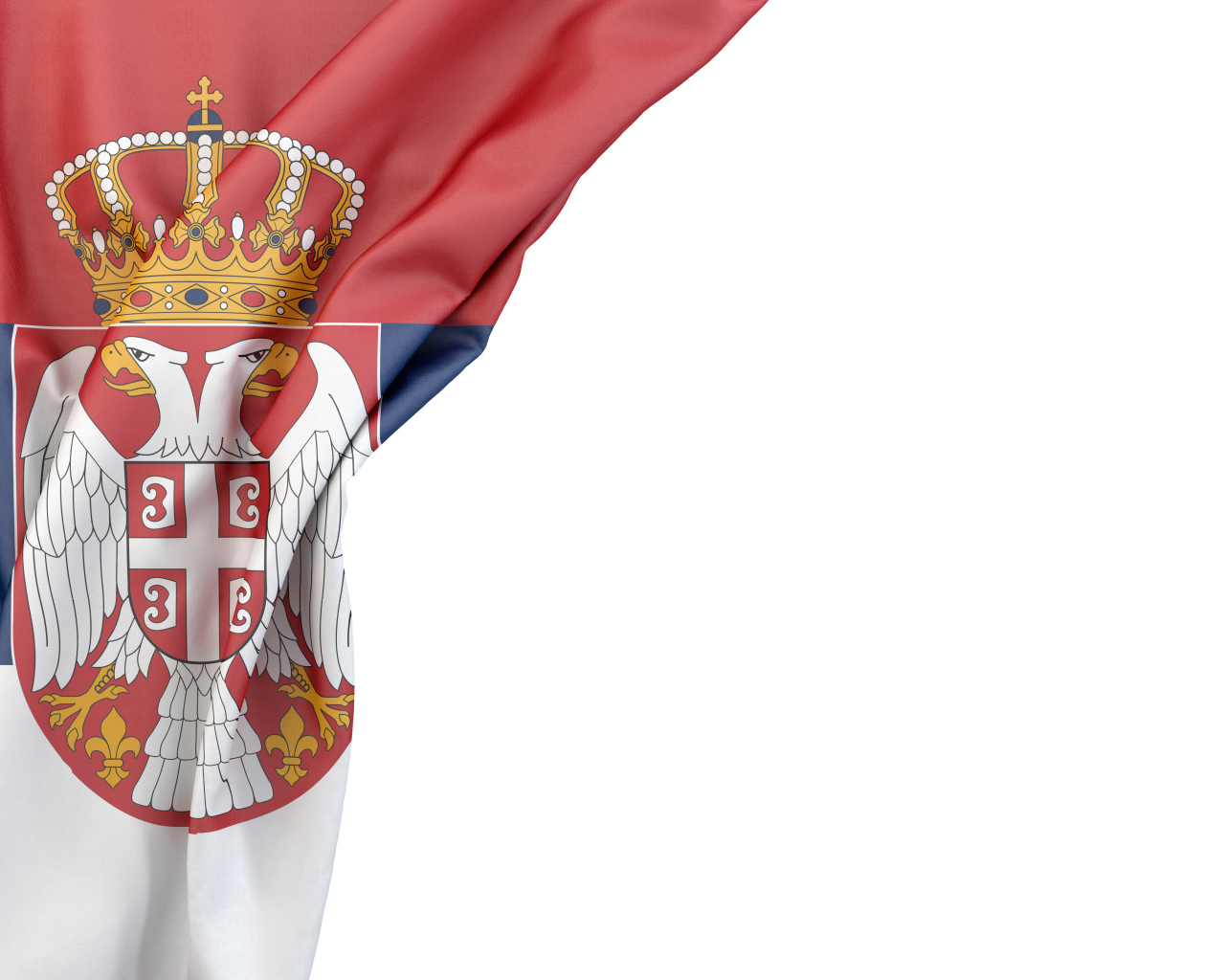 флаг, сербия, орёл, корона, щит