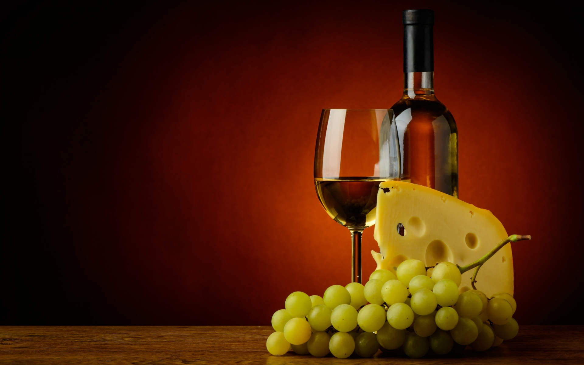 сыр, вино, виноград