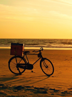 велосипед, берег, море