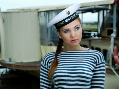 красивая, девушка, морячка