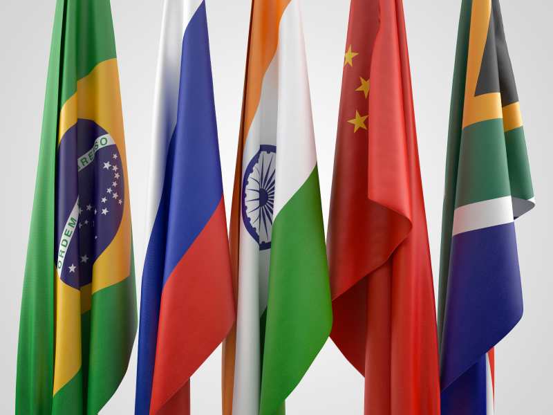 флаг, брикс, бразилия, россия, индия, китай, южноафриканская республика, юар