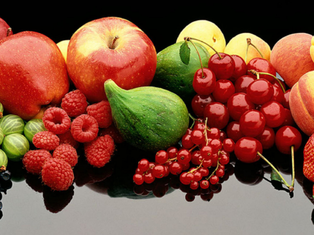 малина, яблоки, фрукты
