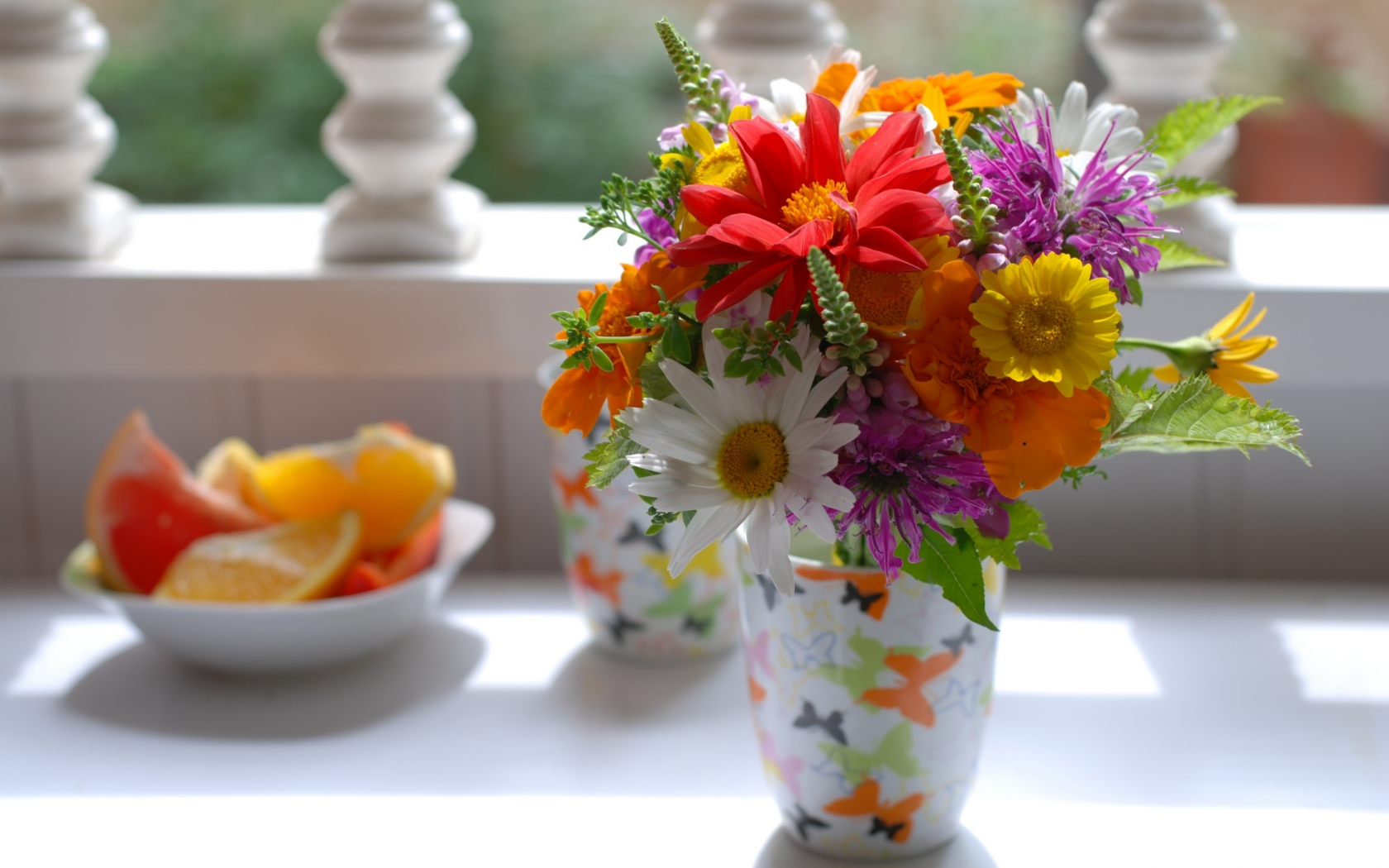 цветы, букет, ваза