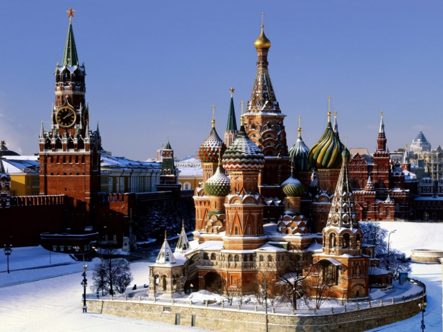 кремль, собор, василия, блаженного, зима