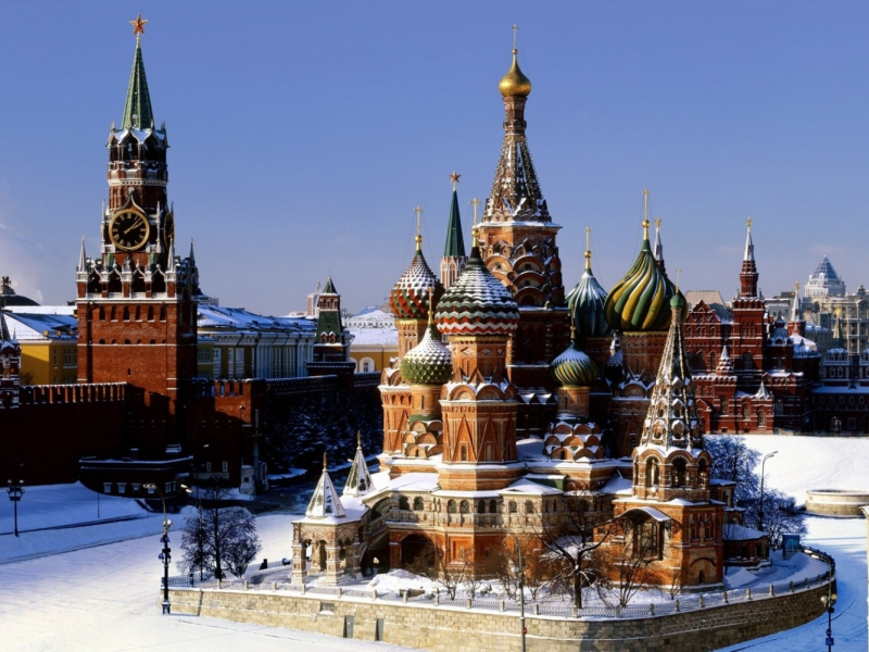 кремль, собор, василия, блаженного, зима