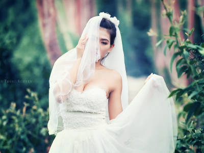 девушка, невеста, свадебное платье