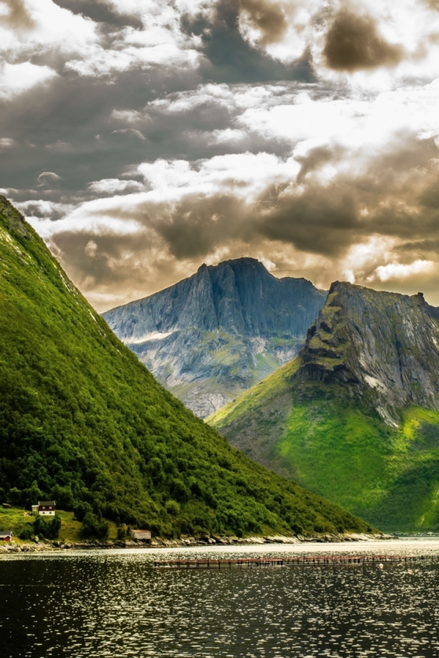 горы, река, норвегия