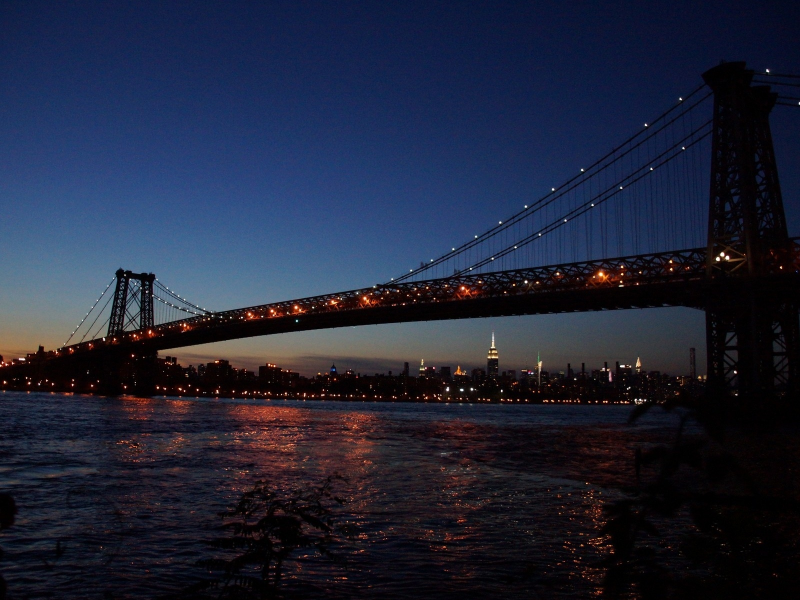 мост, река, вечер