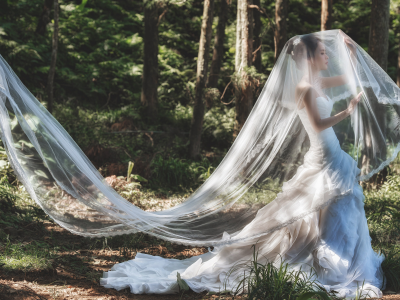 невеста, платье белое, фотосессия, на природе