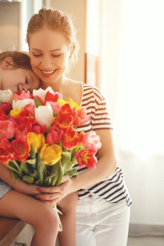 букет, тюльпаны, семья