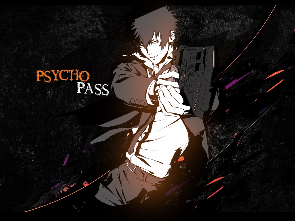 пистолет, аниме, арт, парень, psycho pass, психопаспорт