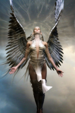 девушка, ангел, крылья