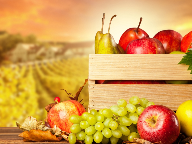 яблоки, груши, виноград, фрукты