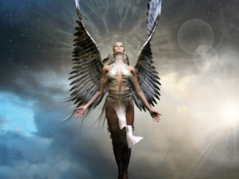 девушка, ангел, крылья