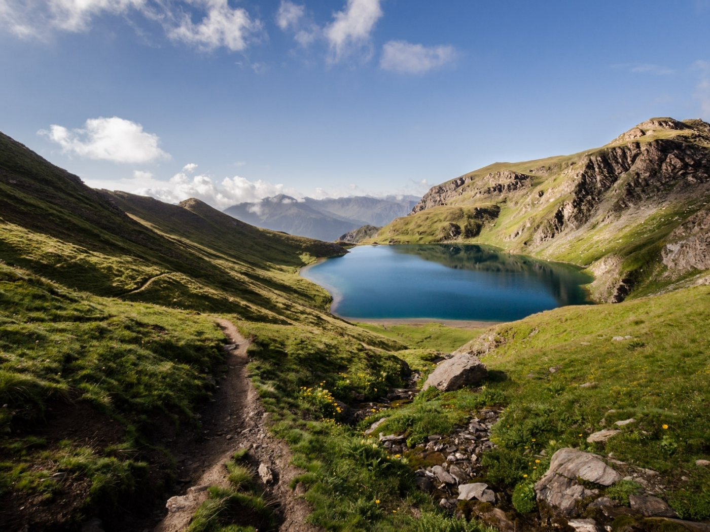 горы, ландшафт, река