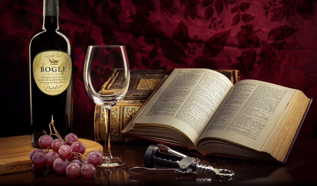 вино, виноград, книги