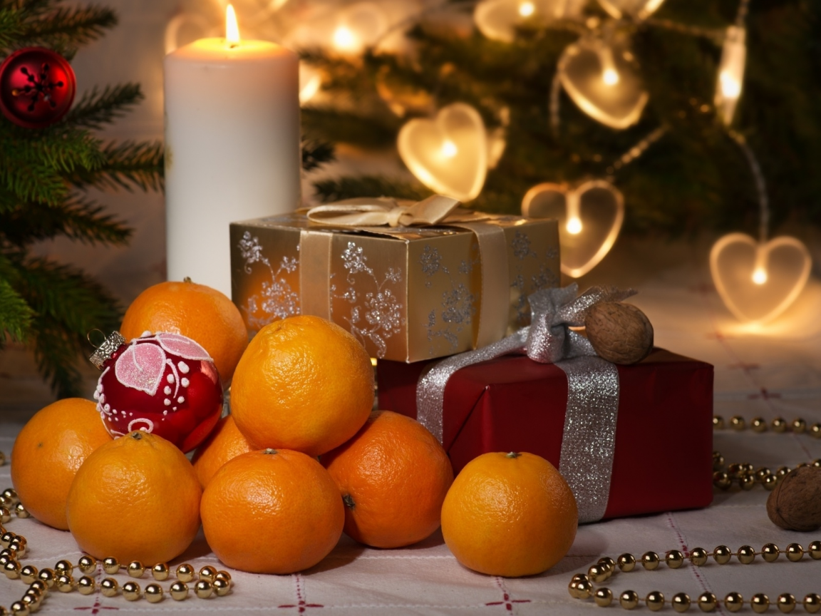 мандарины, подарки, новый год