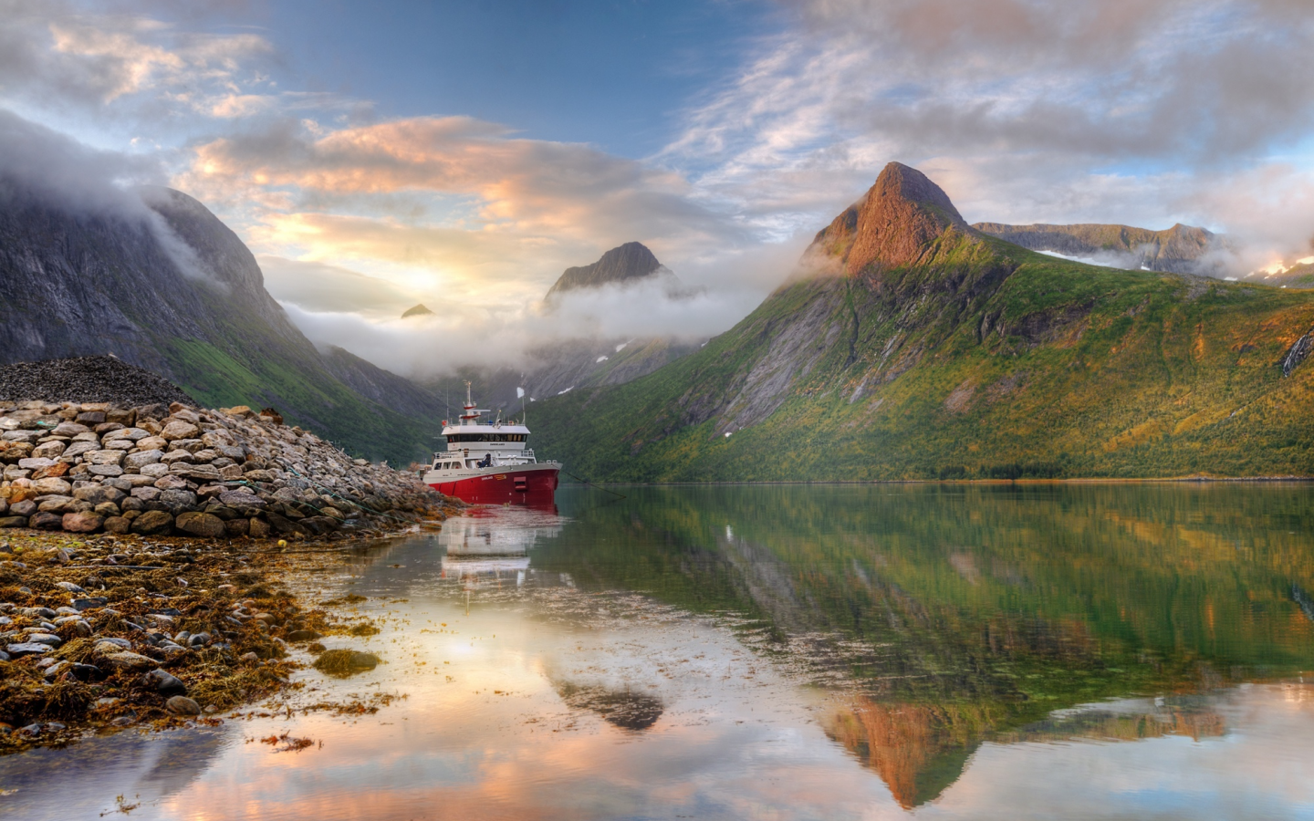 норвегия, горы, море