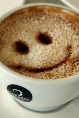 кофе, пенка, улыбка