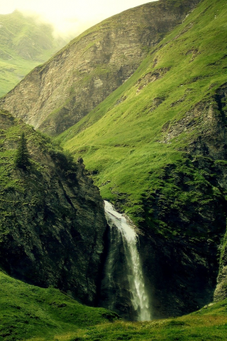 природа, горы, альпы, водопад