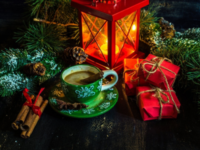 кофе, подарки, новый год