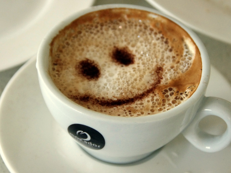кофе, пенка, улыбка
