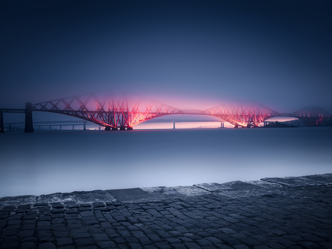 мост, туман, шотландия