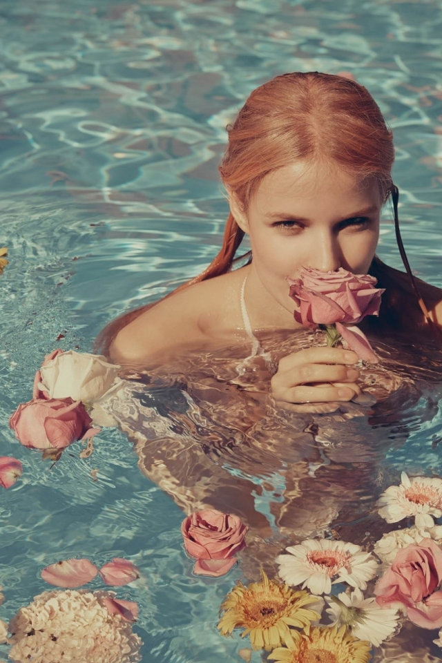 lenalohm, water, flowers