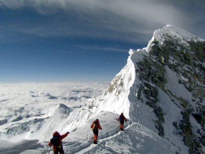 гора, вершина, альпинисты