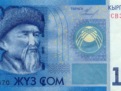 деньги, киргизия, 100, сомов