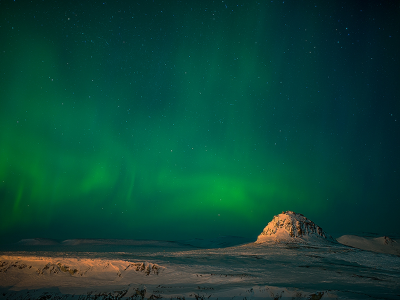 северное сияние, ночь