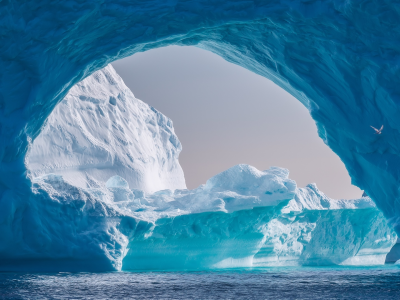 ледник, море, айсберг
