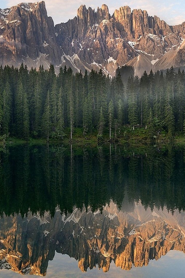 озеро, горы, лес