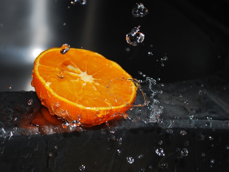 фрукты, апельсин, вода