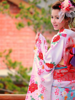 девушка, японка, в кимоно