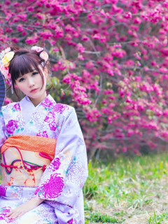 девушка, японка, в кимоно