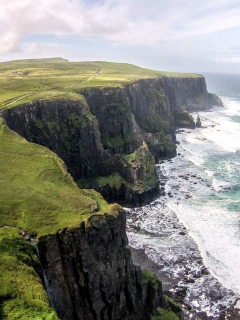 природа, скалы, море, прибой, ирландия