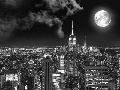 город, ночь, нью йорк