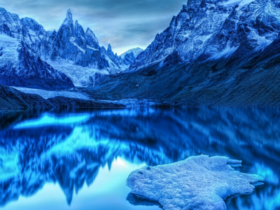 природа, горы, озеро, зима