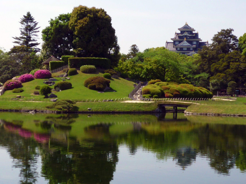 природа, сад, пруд, япония