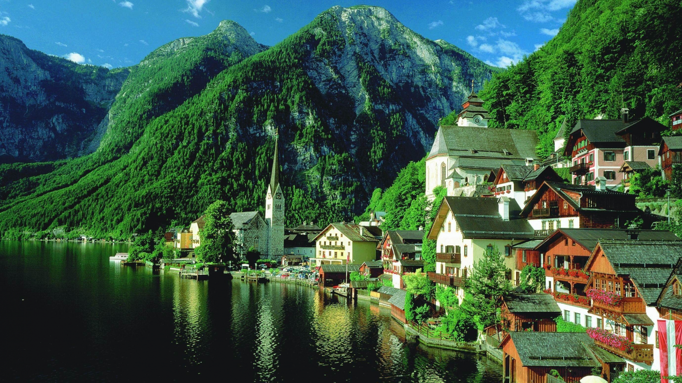 пейзаж, горы, озеро, австрия, austria, альпы