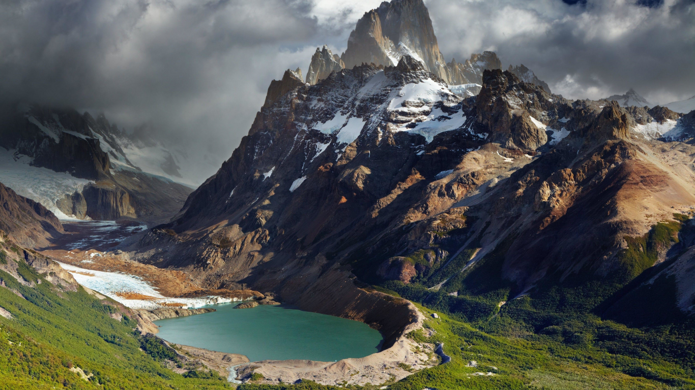 пейзаж, озеро, горы, аргентина, argentina